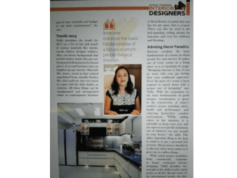 Magazine article featuring an interior designer