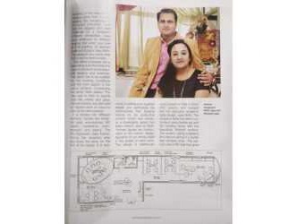 Magazine page featuring a couple's photo