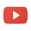 YouTube logo icon in red and white colors, symbolizing video content and streaming platform.